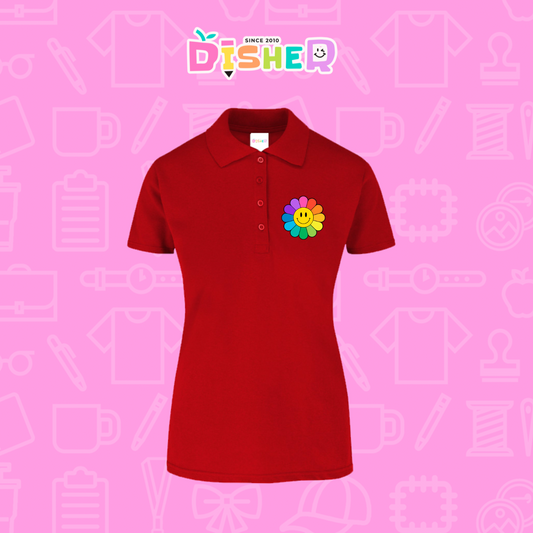 PBY-D-0018: Polo Bordada 50/50 Dama I Flor de colores