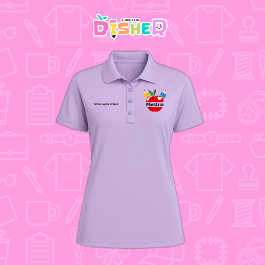 PBD-D-091: Polo Bordada Dry Fit Dama I Manzana lápices