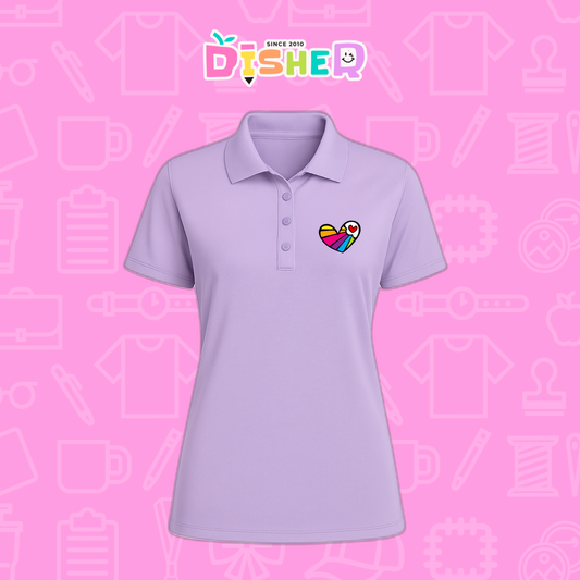 PBD-D-073: Polo Bordada Dry Fit Dama I Corazón lineas