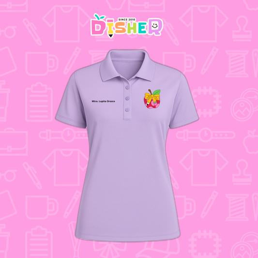 PBD-D-012: Polo Bordada Dry Fit Dama I Manzana moño