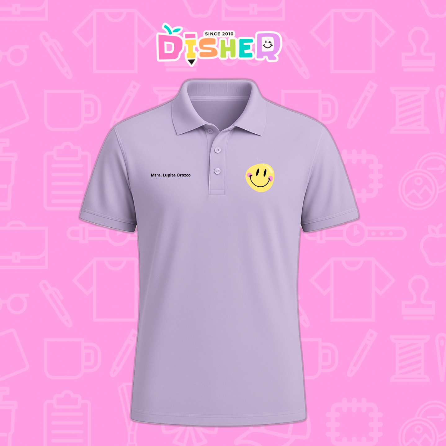 PBD-C-0021: Polo Bordada Dry Fit Caballero I Happy face