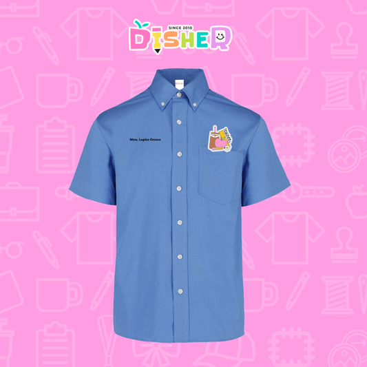 CBGC-C-036: Camisa Bordada Gabardina Manga Corta Caballero I Teacher coffe