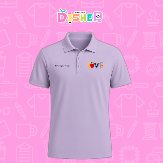 PBD-C-0074: Polo Bordada Dry Fit Caballero I  Love libro