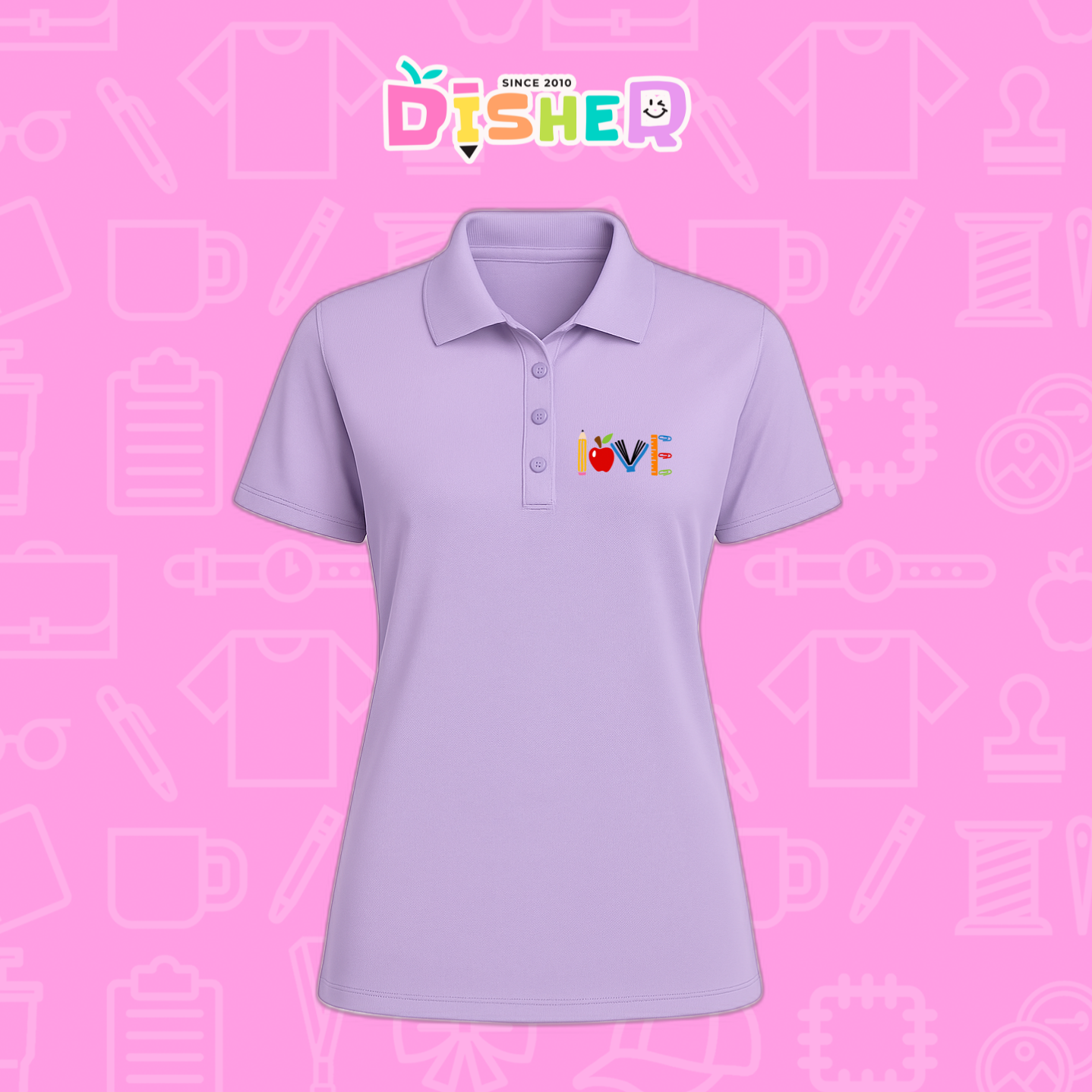 PBD-D-074: Polo Bordada Dry Fit Dama I Love libro