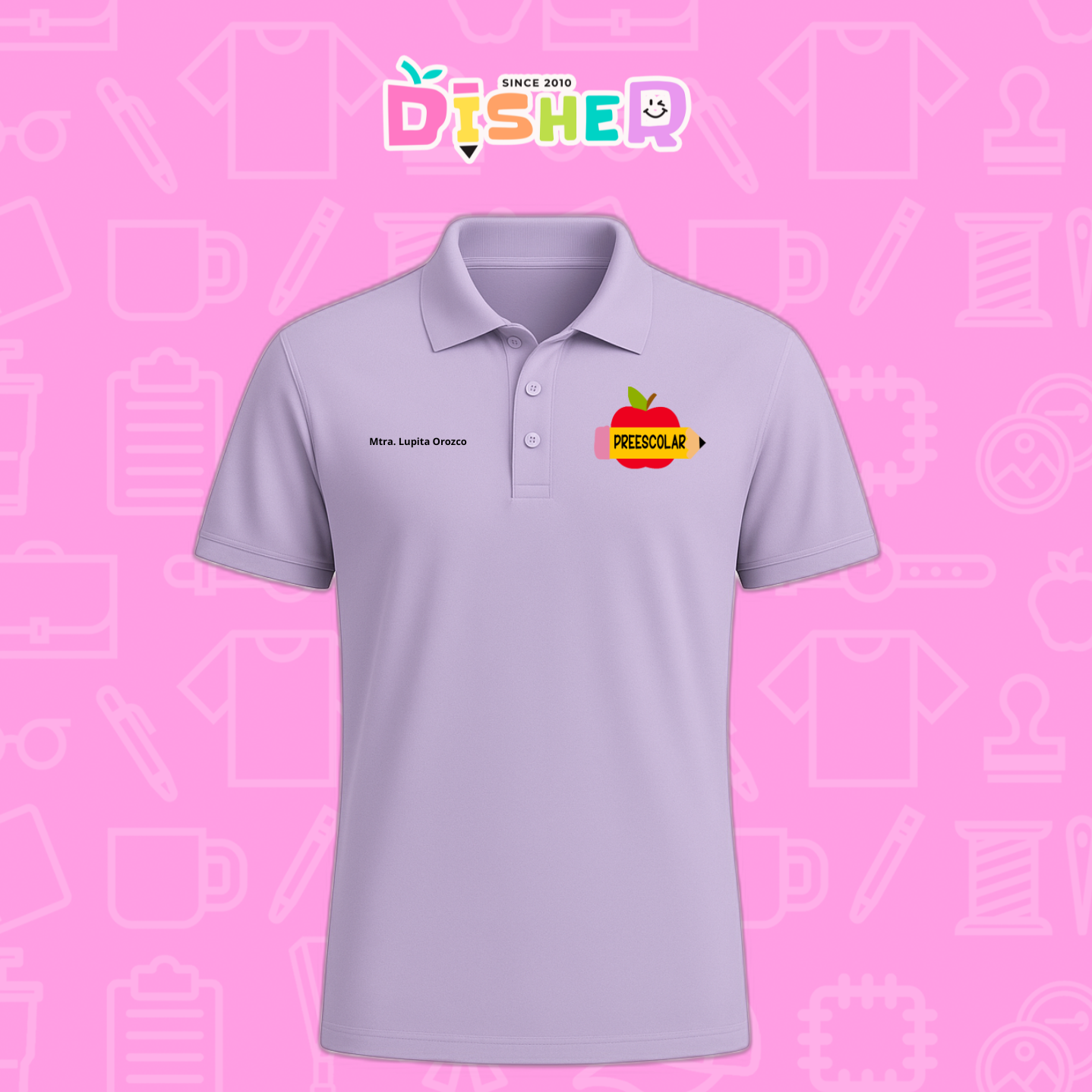 PBD-C-0084: Polo Bordada Dry Fit Caballero I Manzana preescolar