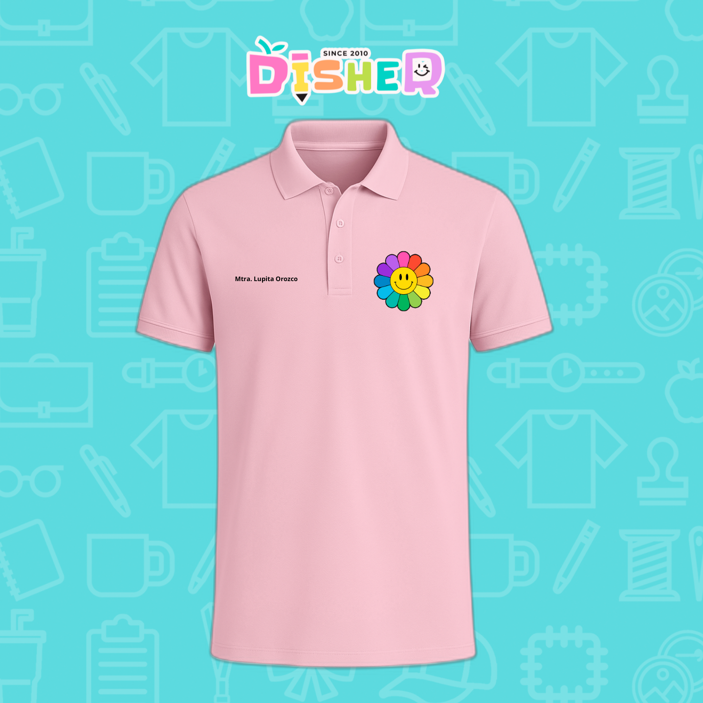 PBD-C-0018: Polo Bordada Dry Fit Caballero I Flor de colores