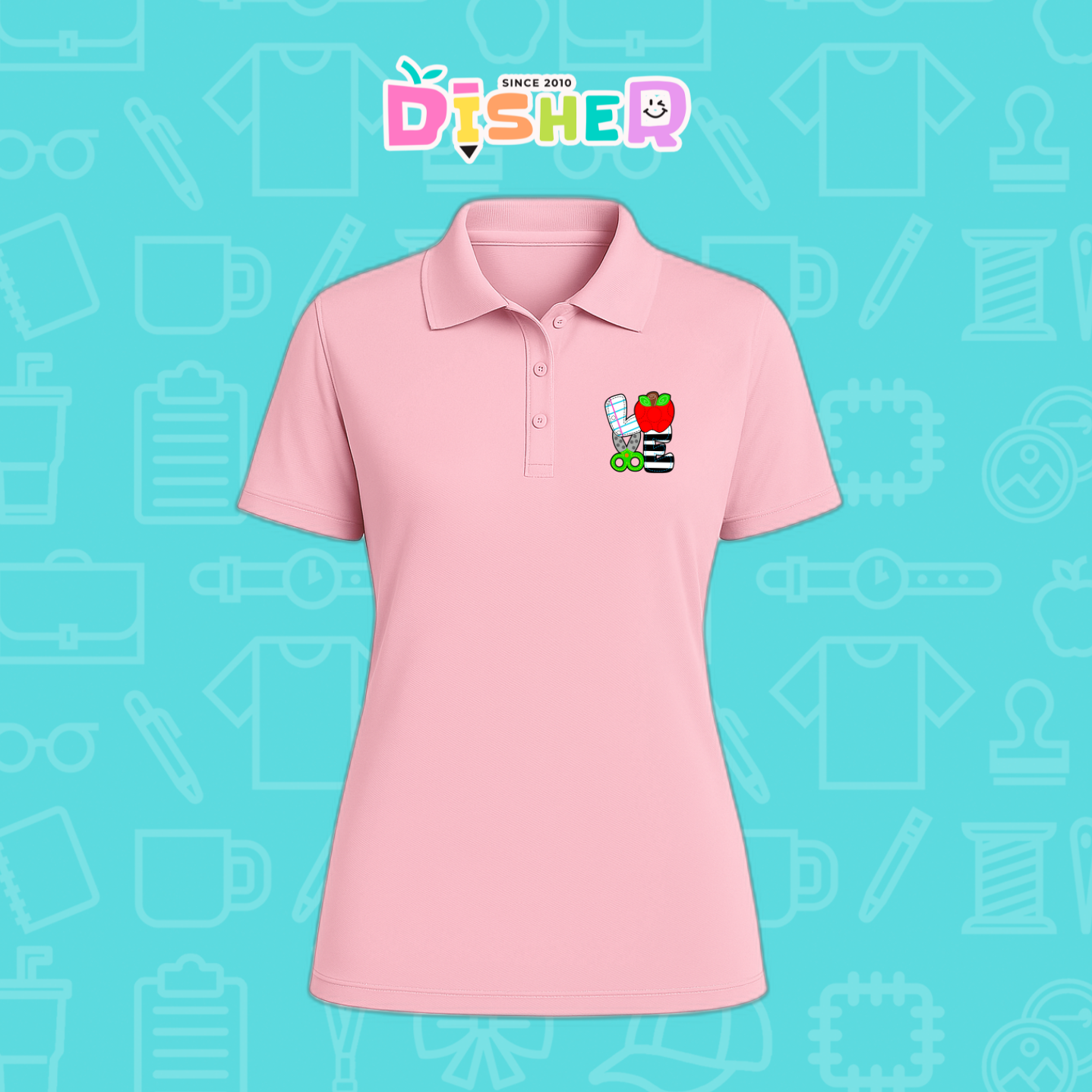 PBD-D-069: Polo Bordada Dry Fit Dama I Love