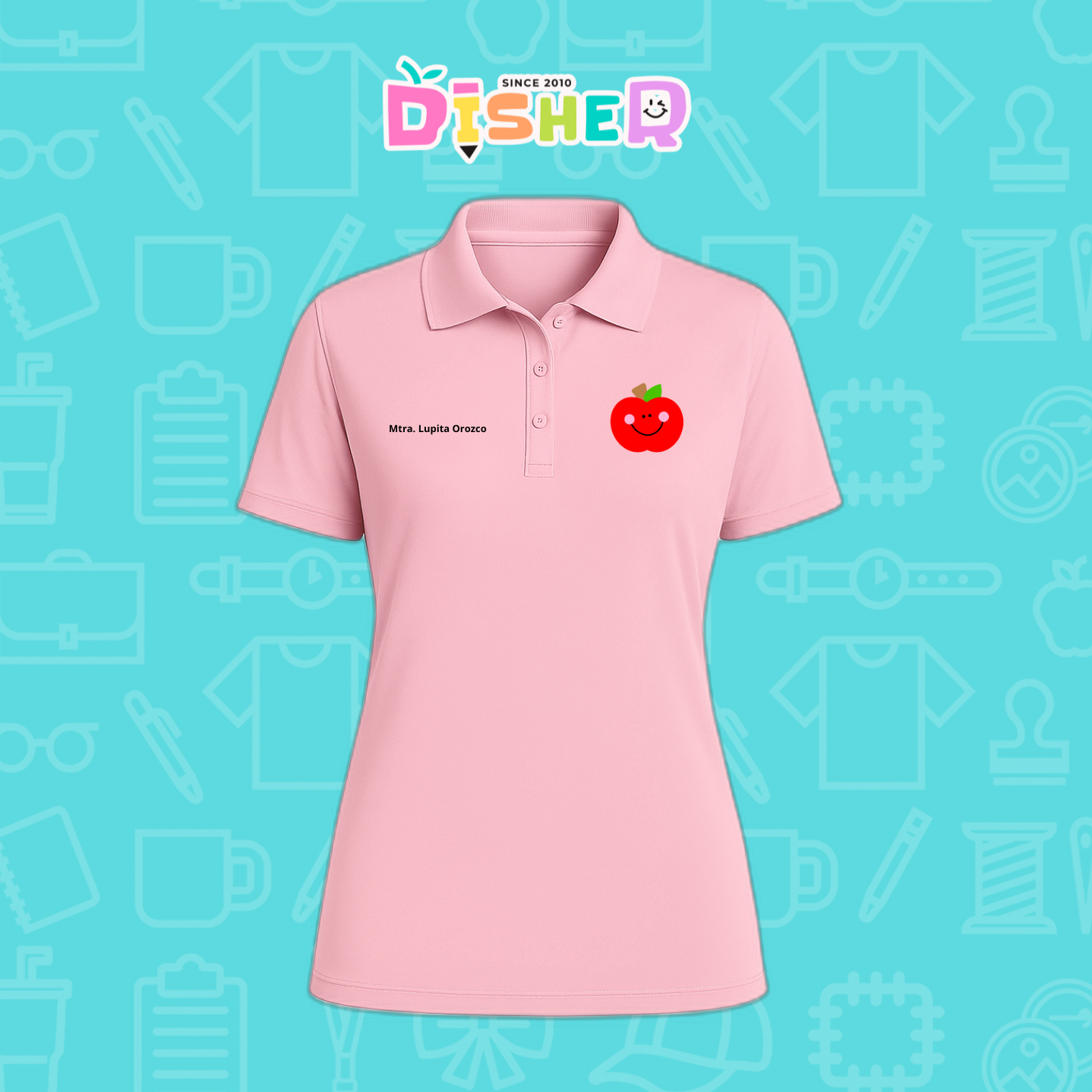 PBD-D-030: Polo Bordada Dry Fit Dama I Smile Apple