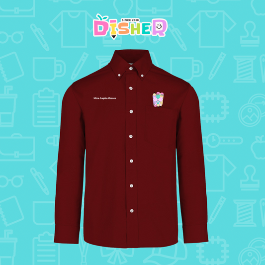 CBGL-C-007: Camisa Bordada Gabardina Manga Larga Caballero I Lápices moñitos