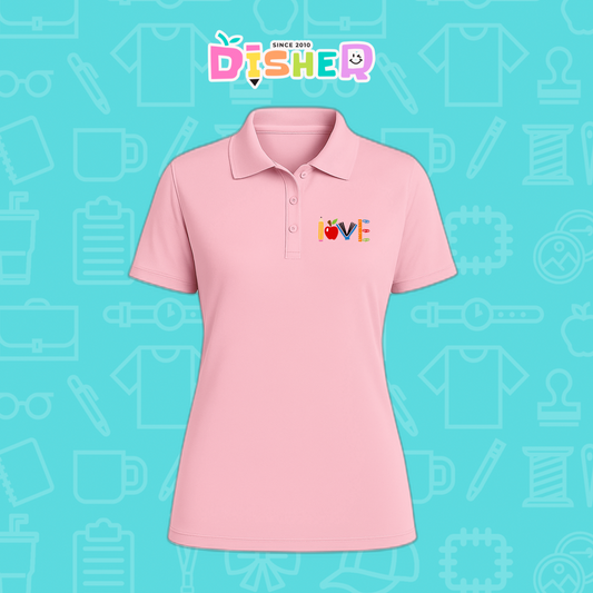 PBD-D-074: Polo Bordada Dry Fit Dama I Love libro