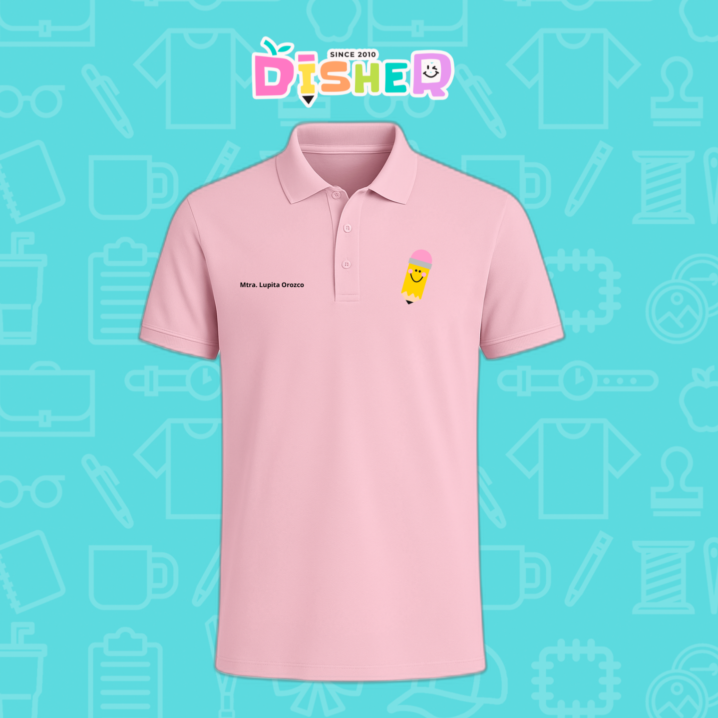 PBD-C-0031: Polo Bordada Dry Fit Caballero I Smile Pencil