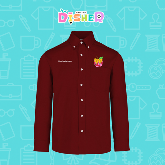 CBGL-C-012: Camisa Bordada Gabardina Manga Larga Caballero I Manzana moño