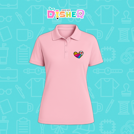 PBD-D-073: Polo Bordada Dry Fit Dama I Corazón lineas