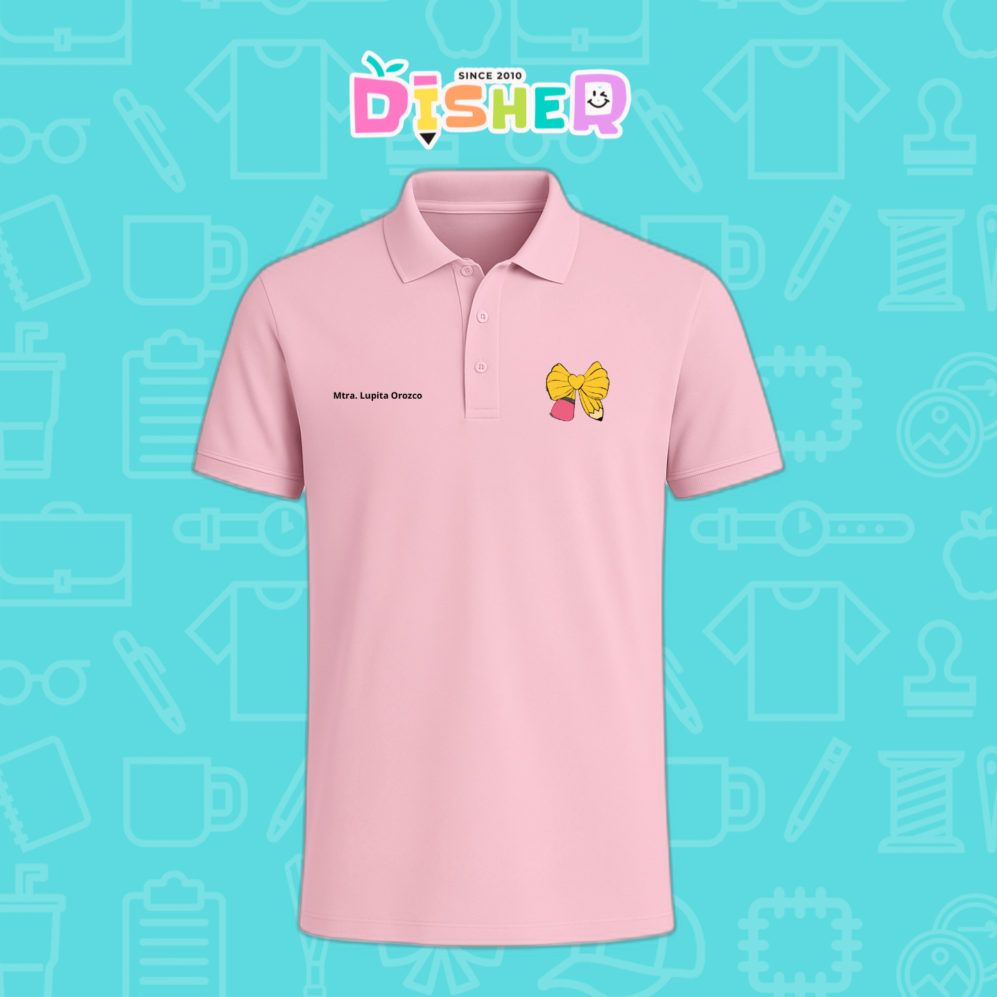 PBD-C-0011: Polo Bordada Dry Fit Caballero I Moño lápiz amarillo