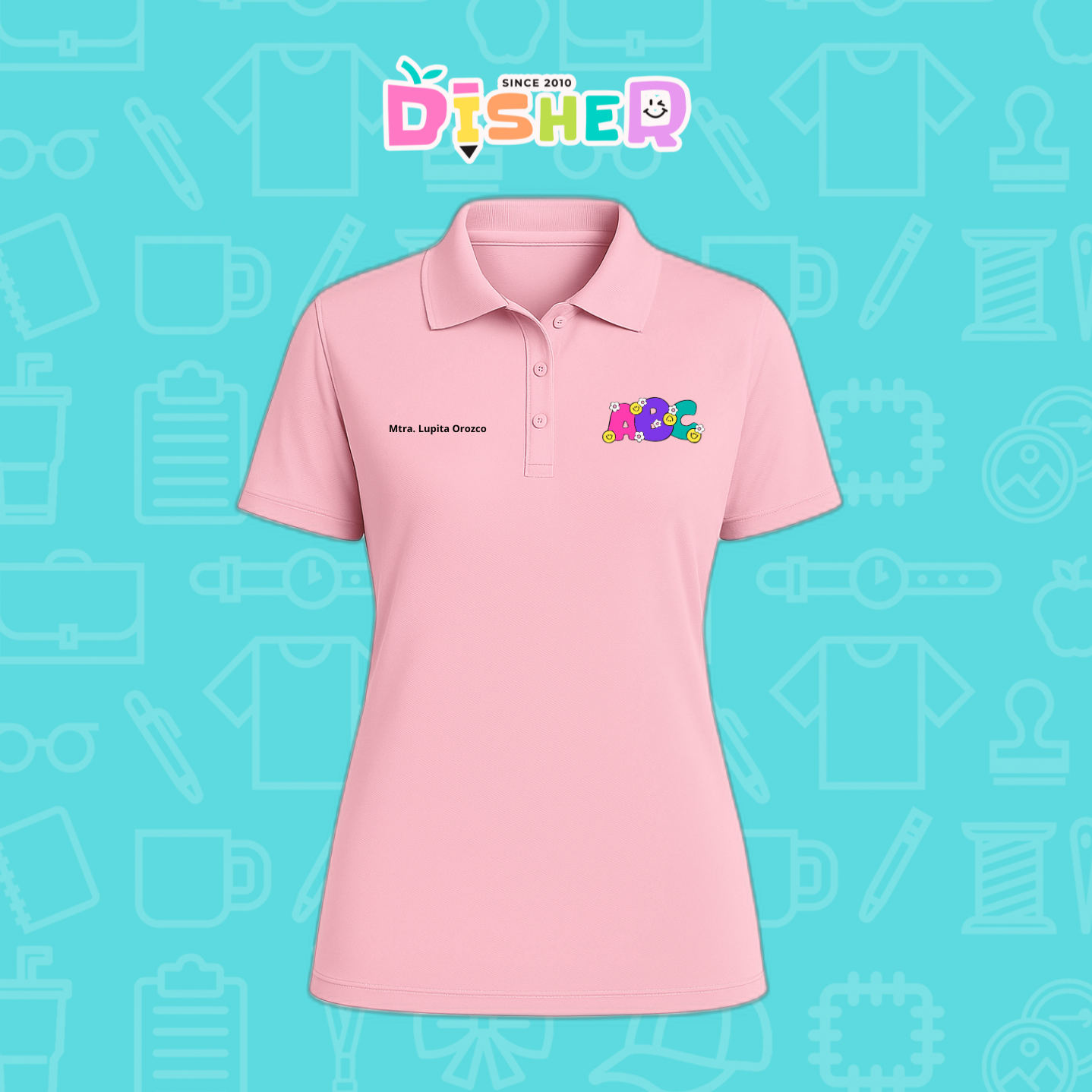 PBD-D-043: Polo Bordada Dry Fit Dama I Abc flores