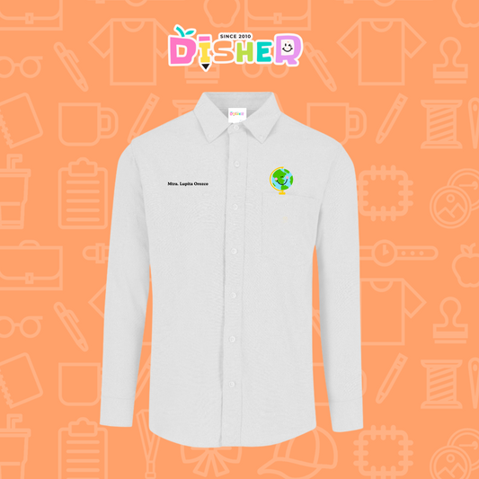 CBOL-C-034: Camisa Bordada Oxford Manga Larga Caballero I Smiley world