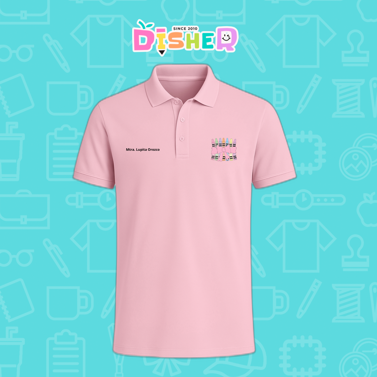 PBD-C-008: Polo Bordada Dry Fit Caballero I Crayones moño