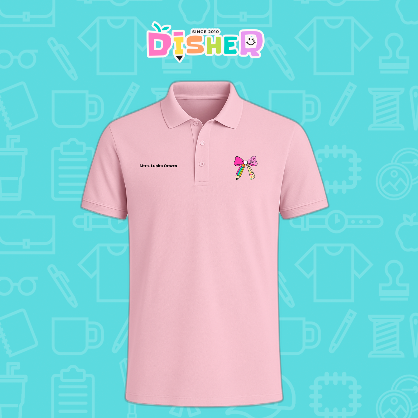 PBD-C-0040: Polo Bordada Dry Fit Caballero I Moño arcoiris
