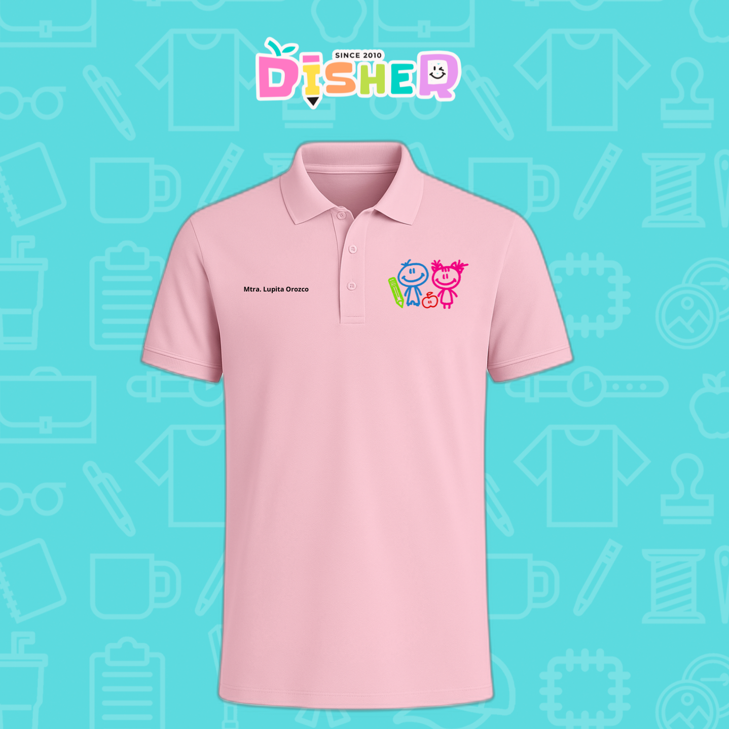 PBD-C-0062: Polo Bordada Dry Fit Caballero I Niños trazos