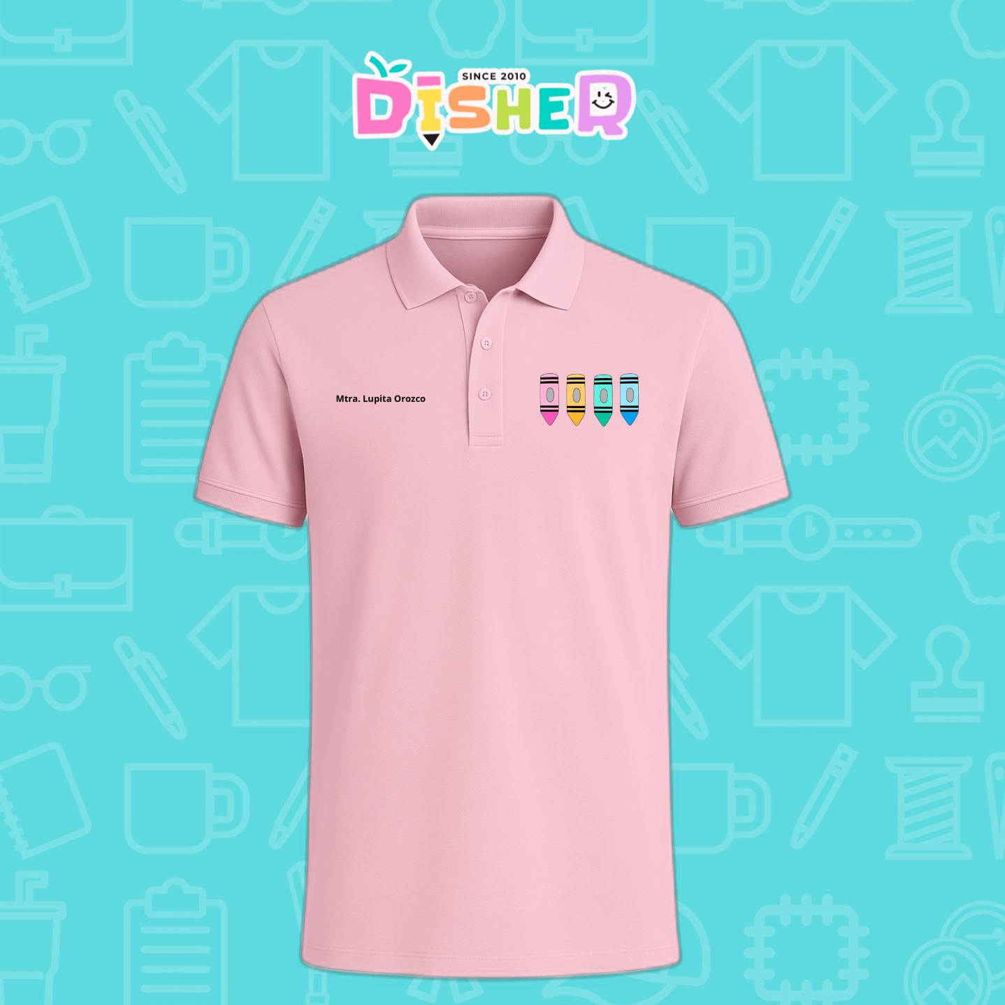 PBD-C-0045: Polo Bordada Dry Fit Caballero I Crayolas pastel