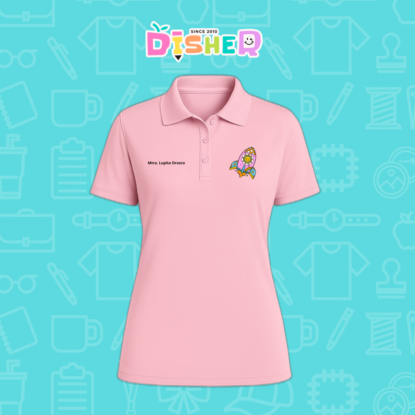 PBD-D-027: Polo Bordada Dry Fit Dama I Cohete