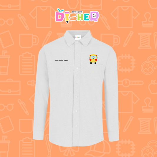 CBOL-C-035: Camisa Bordada Oxford Manga Larga Caballero I Smiley bus