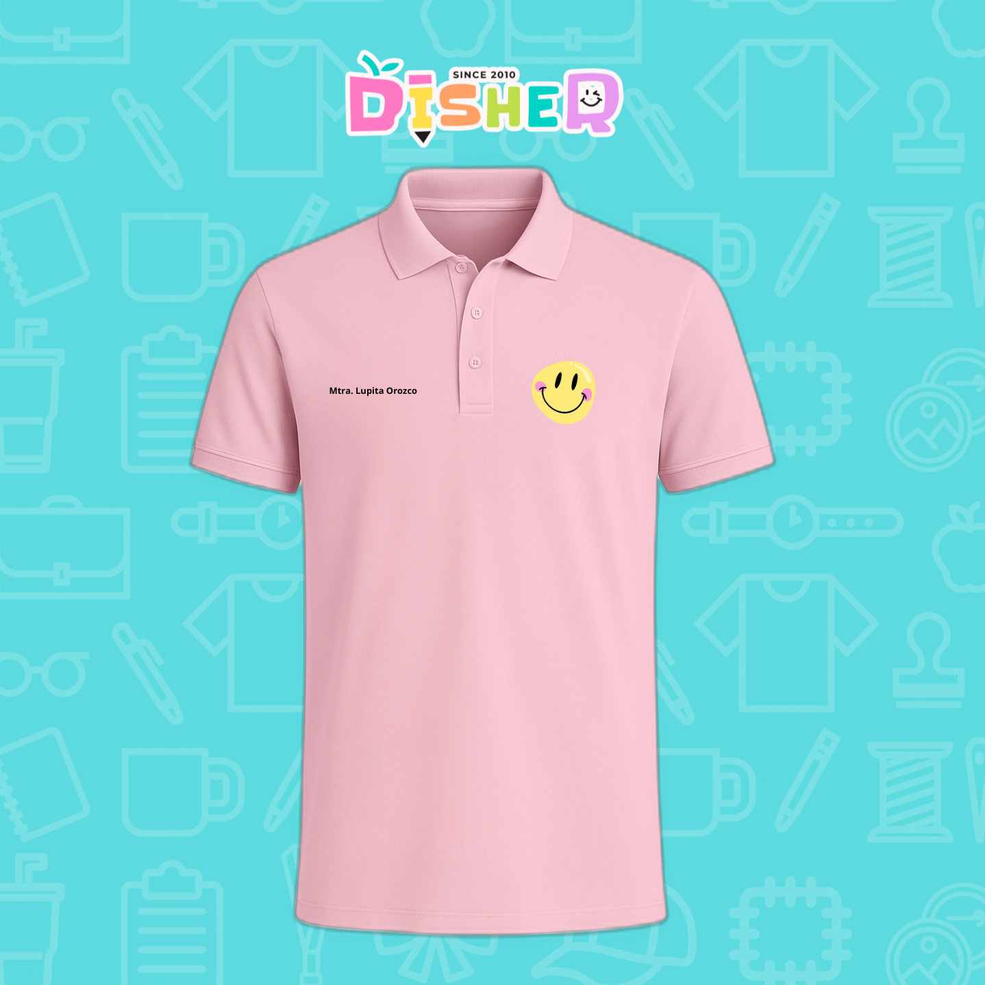 PBD-C-0021: Polo Bordada Dry Fit Caballero I Happy face