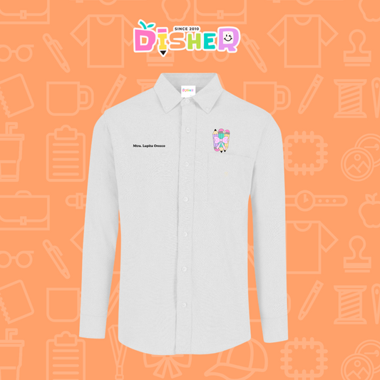 CBOL-C-007: Camisa Bordada Oxford Manga Larga Caballero I Lápices moñito