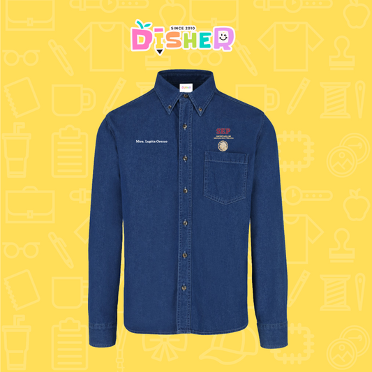 CBML-C-095: Camisa Bordada Mezclilla Manga Larga Caballero I Sep