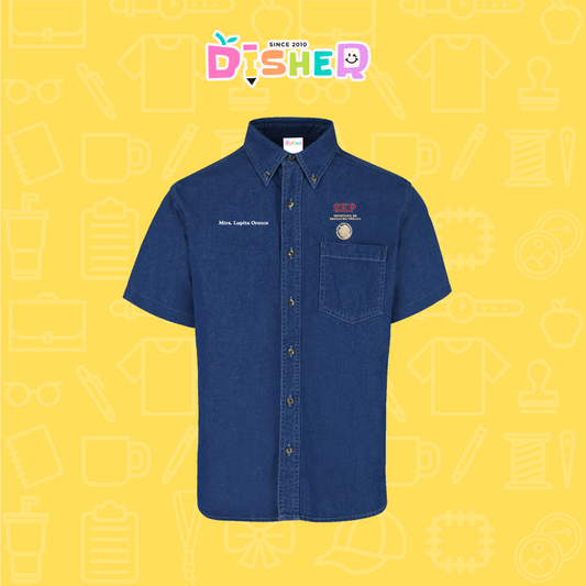 CBMC-C-095: Camisa Bordada Mezclilla Manga Corta Caballero I Sep