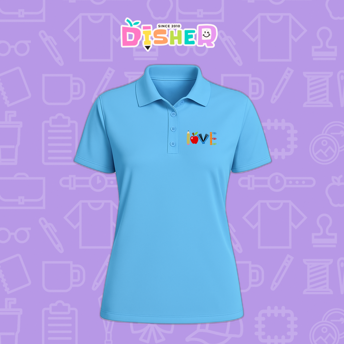 PBD-D-074: Polo Bordada Dry Fit Dama I Love libro