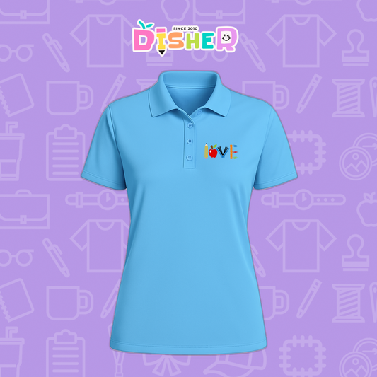 PBD-D-074: Polo Bordada Dry Fit Dama I Love libro