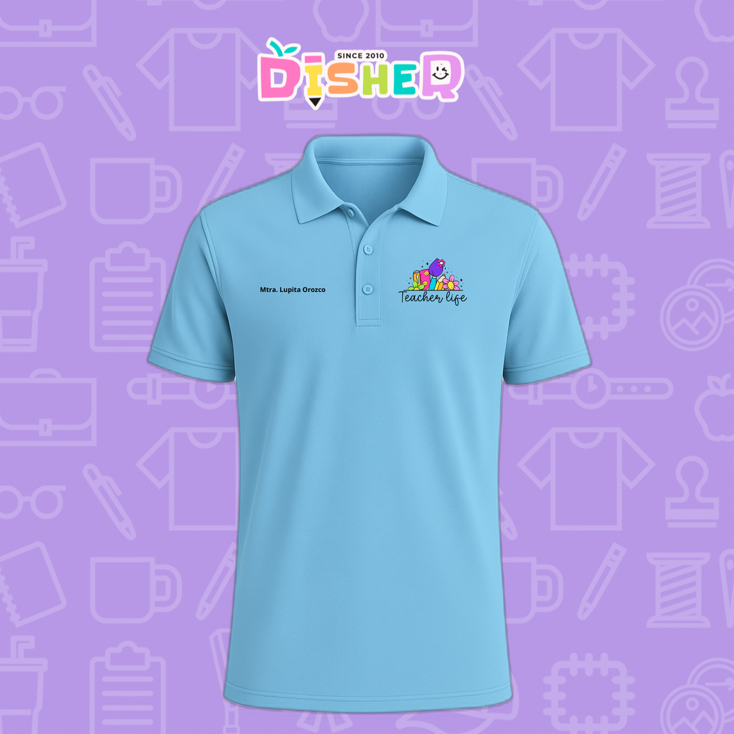 PBD-C-0039: Polo Bordada Dry Fit Caballero I Teacherlife