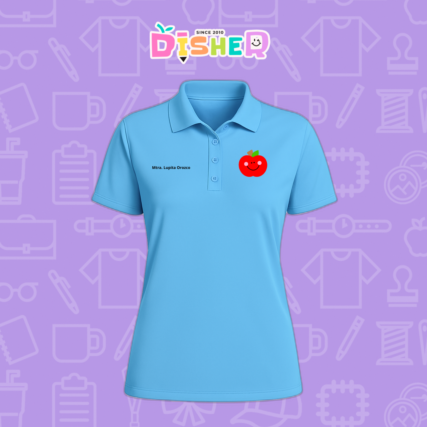 PBD-D-030: Polo Bordada Dry Fit Dama I Smile Apple