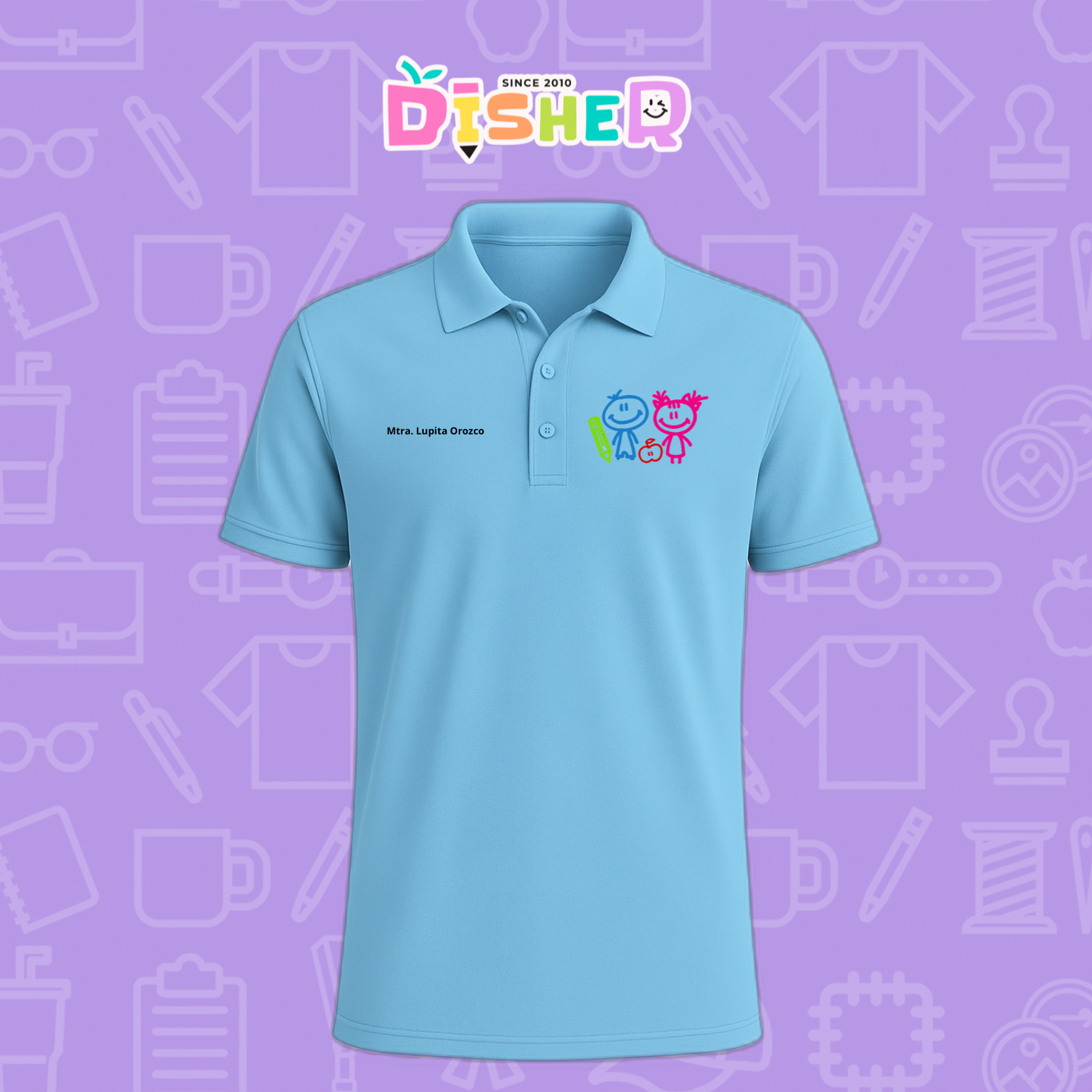 PBD-C-0062: Polo Bordada Dry Fit Caballero I Niños trazos