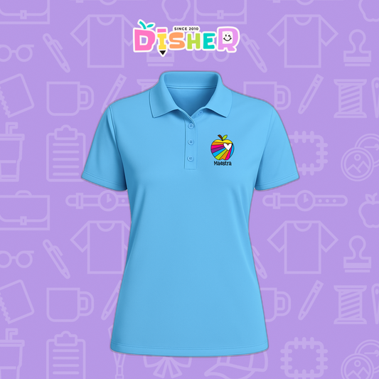 PBD-D-075: Polo Bordada Dry Fit Dama I Manzana rayaz colores