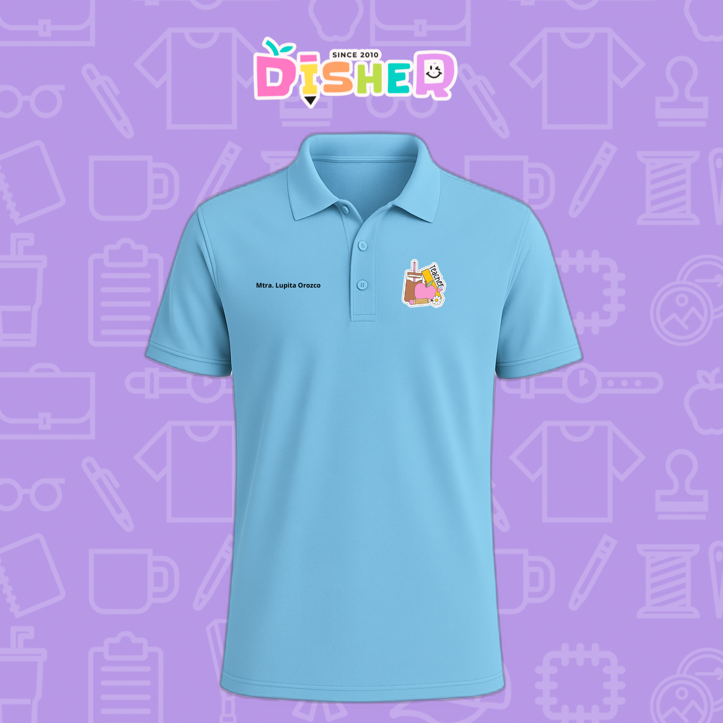 PBD-C-0036: Polo Bordada Dry Fit Caballero I Teacher coffe