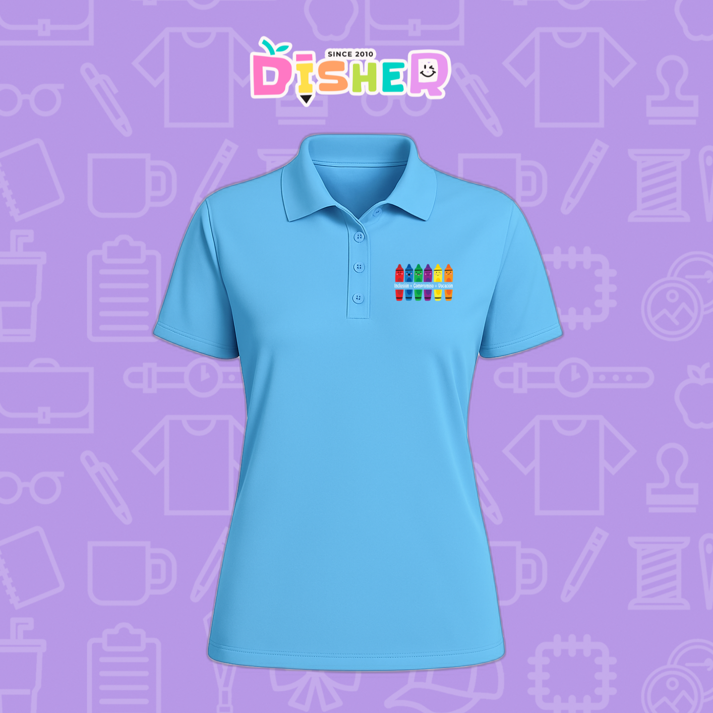 PBD-D-063: Polo Bordada Dry Fit Dama I Crayolitas emociones