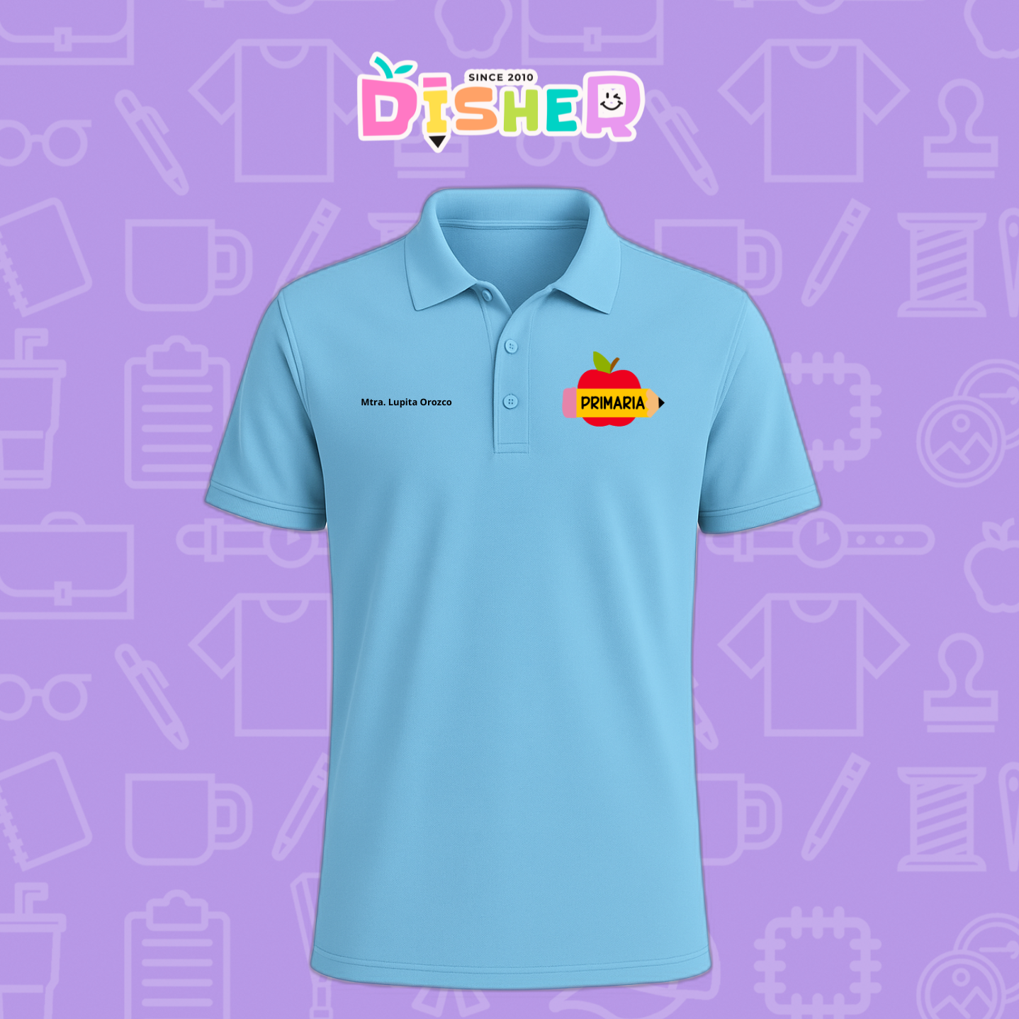 PBD-C-0086: Polo Bordada Dry Fit Caballero I Teacher rainbow