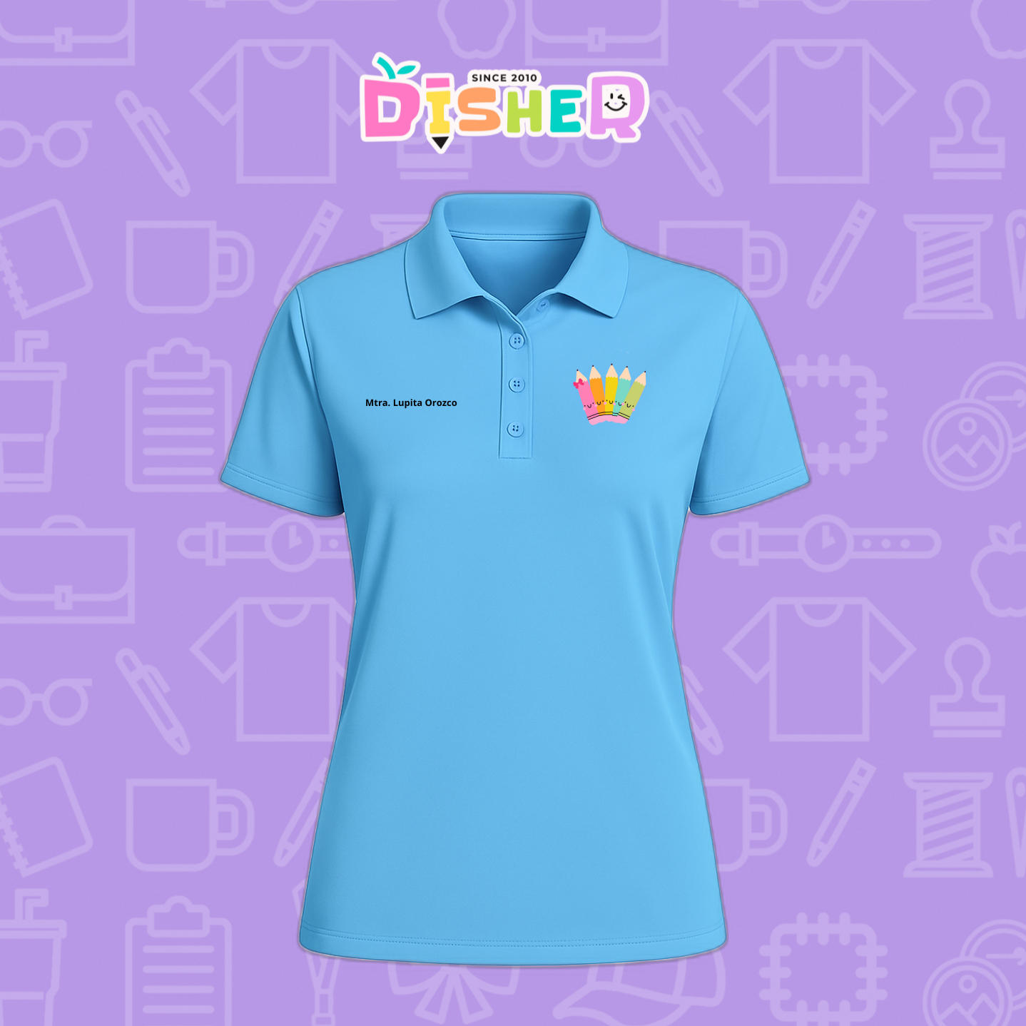 PBD-D-042: Polo Bordada Dry Fit Dama I Amigas crayolas