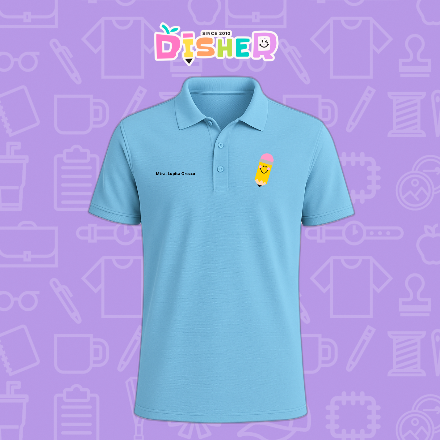 PBD-C-0031: Polo Bordada Dry Fit Caballero I Smile Pencil