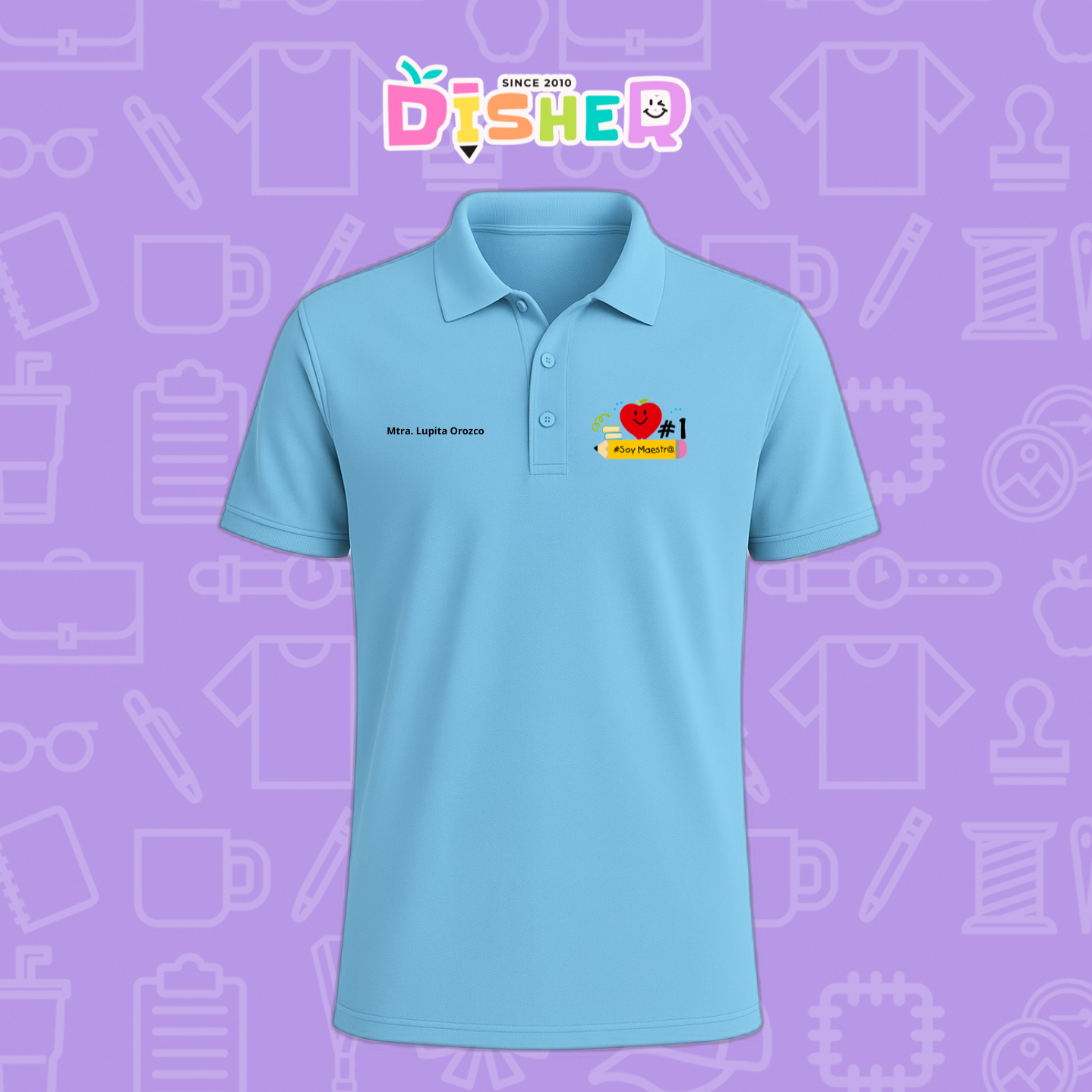 PBD-C-001: Polo Bordada Dry Fit Caballero I Manzana lápiz