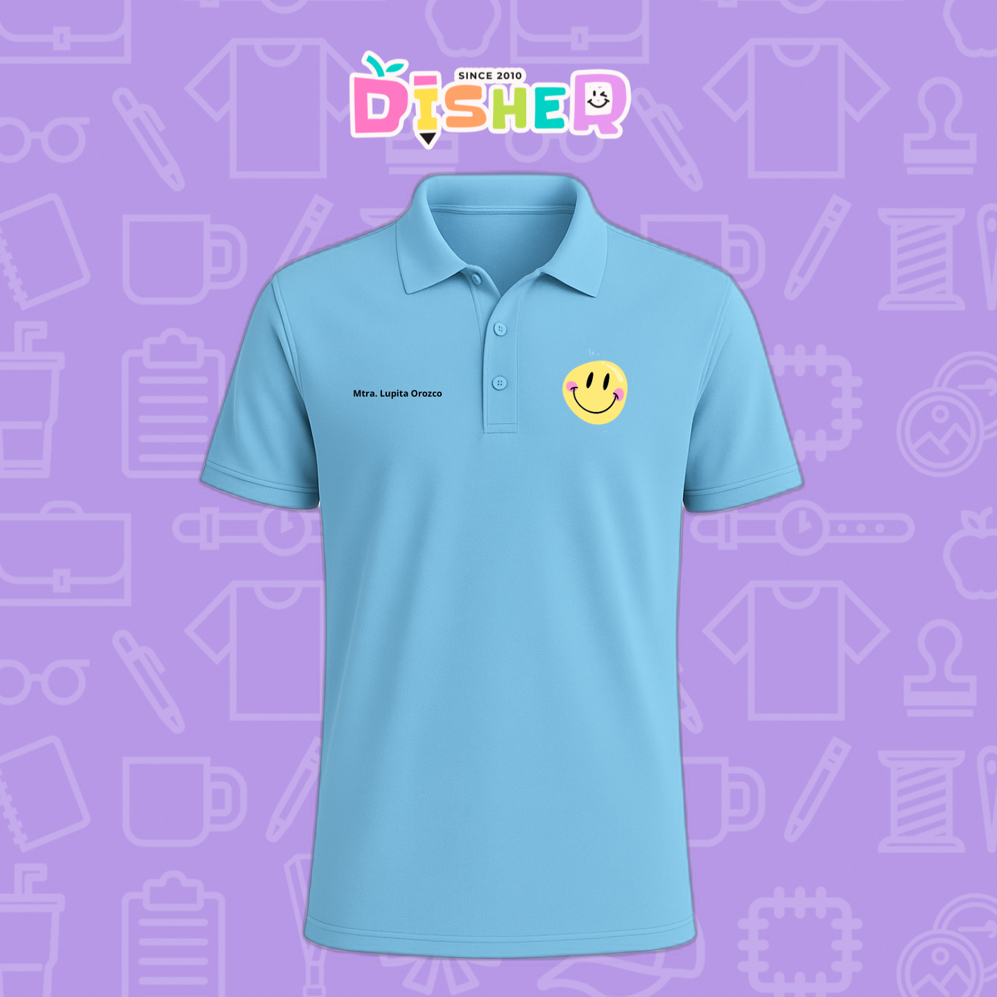 PBD-C-0021: Polo Bordada Dry Fit Caballero I Happy face