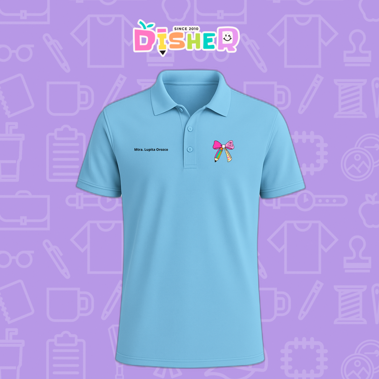 PBD-C-0040: Polo Bordada Dry Fit Caballero I Moño arcoiris