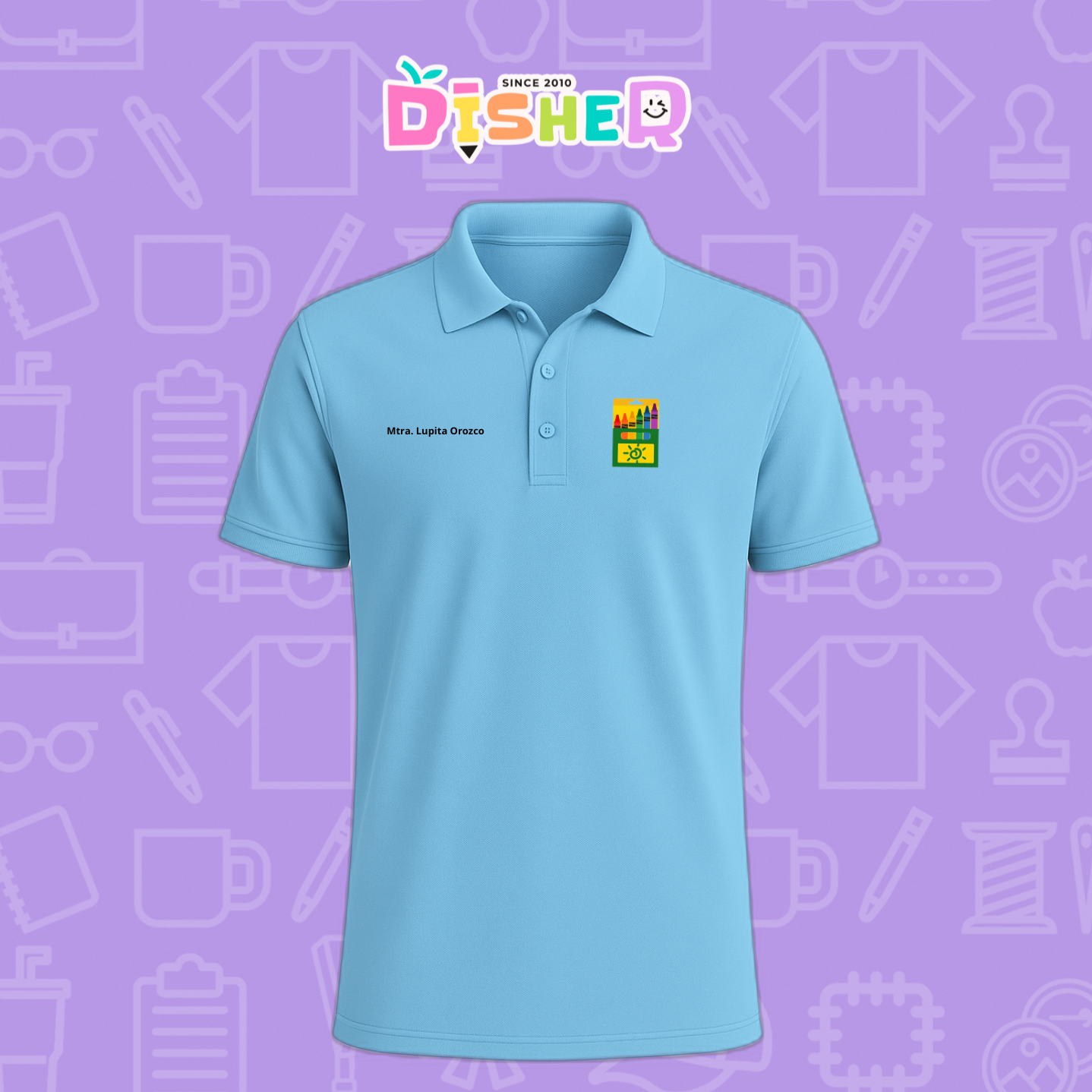 PBD-C-0059: Polo Bordada Dry Fit Caballero I Crayolas cajita