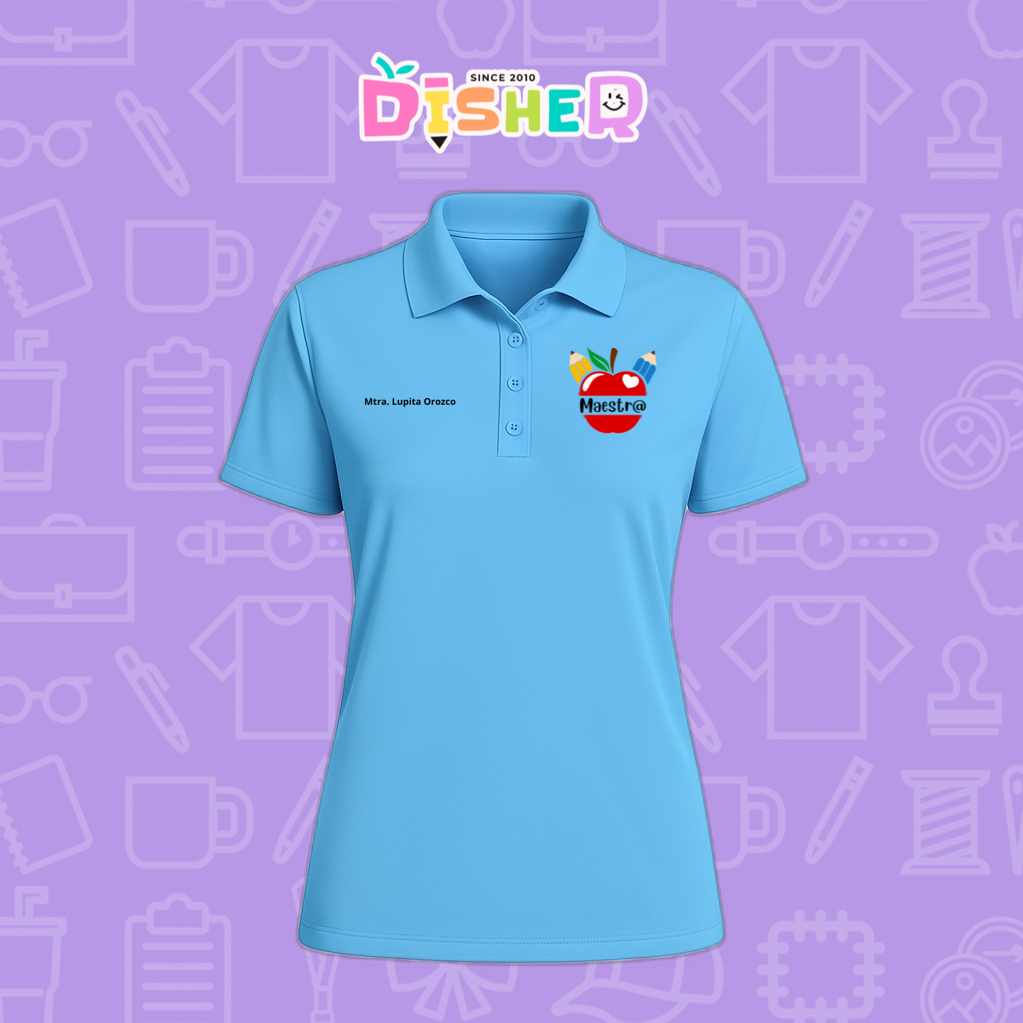 PBD-D-091: Polo Bordada Dry Fit Dama I Manzana lápices
