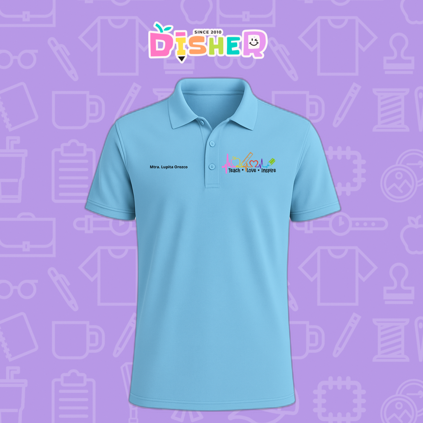 PBD-C-0082: Polo Bordada Dry Fit Caballero I Latidos