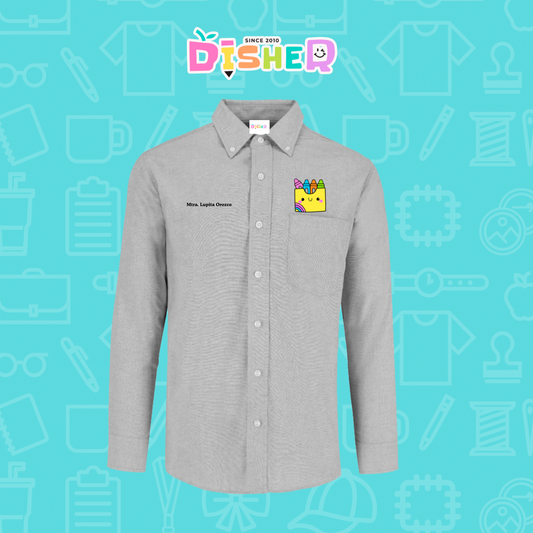 CBOL-C-016: Camisa Bordada Oxford Manga Larga Caballero I Cajita crayola