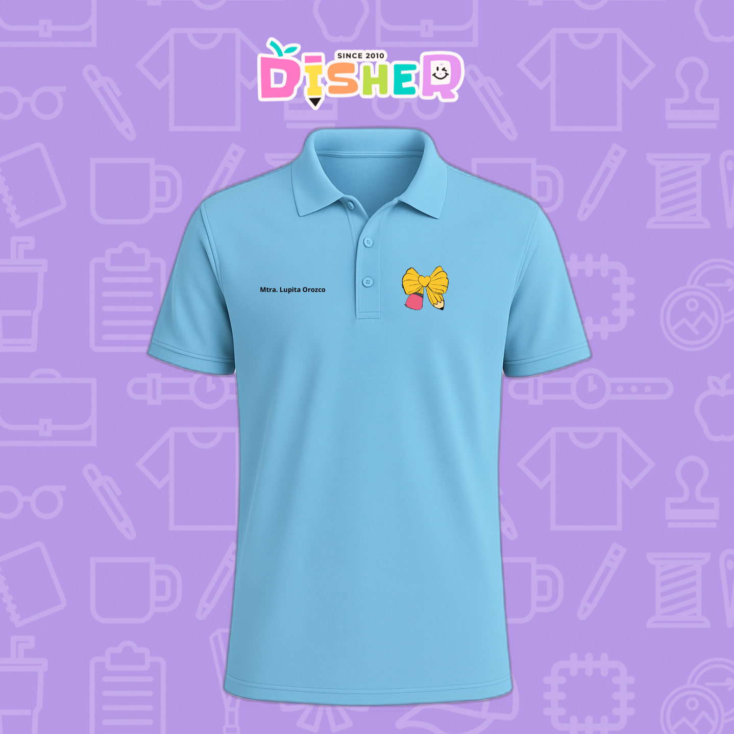PBD-C-0011: Polo Bordada Dry Fit Caballero I Moño lápiz amarillo