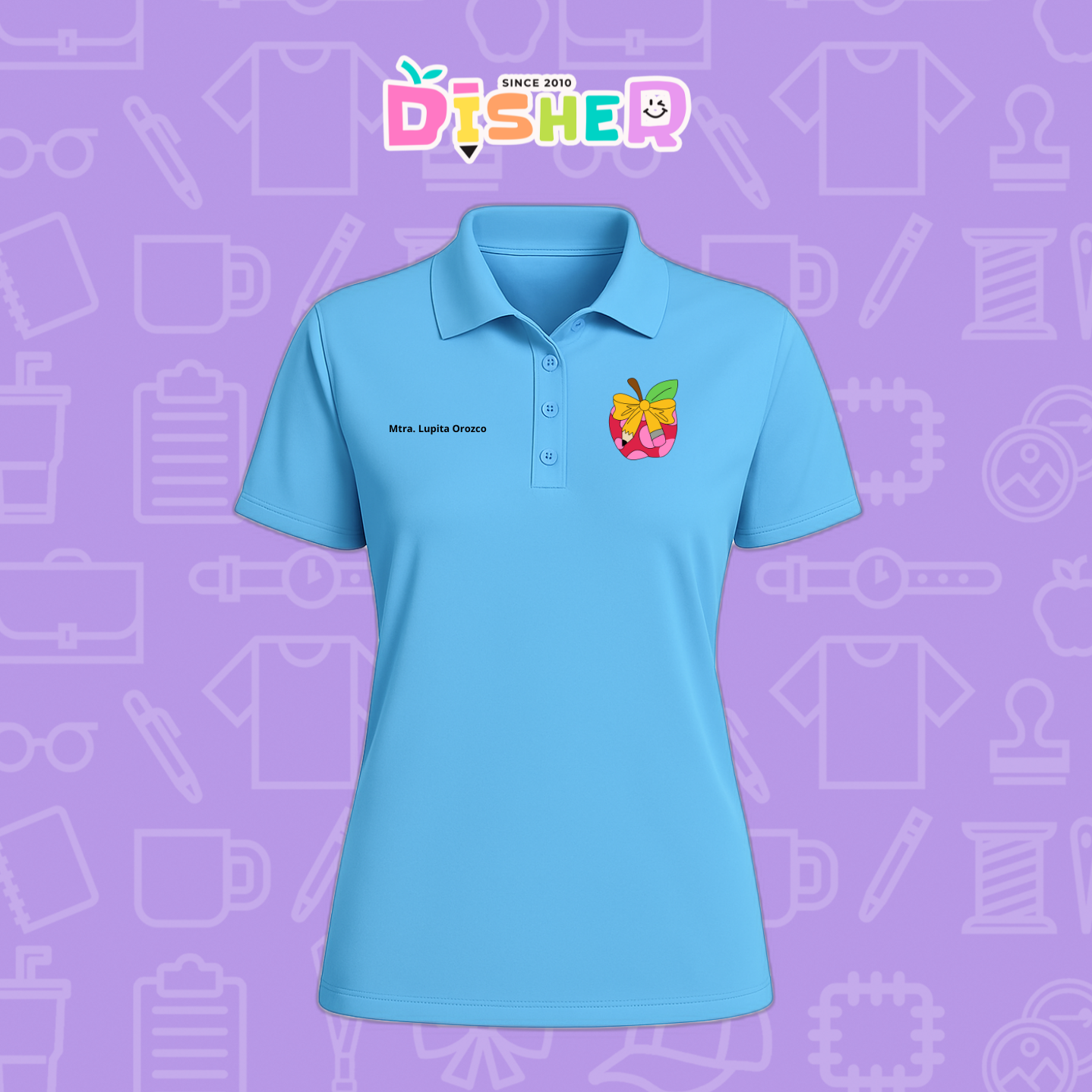 PBD-D-012: Polo Bordada Dry Fit Dama I Manzana moño